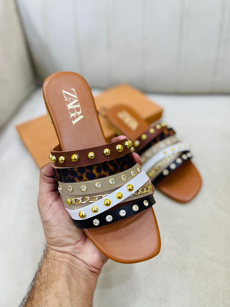 Elara Stud Flat Slipper